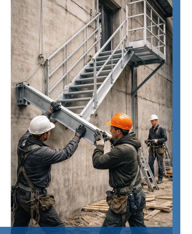 Монтаж металлических лестниц в Альметьевске от 15570 р. | ВЫСОТНИК-Льм