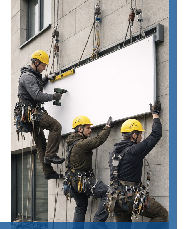 Монтаж рекламной вывески в Альметьевске от 8304 р. | ВЫСОТНИК-Льм