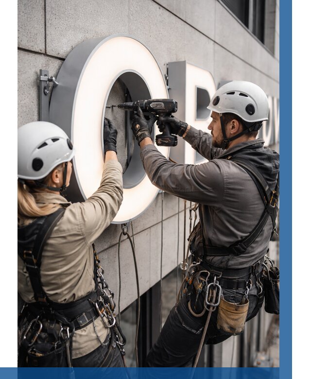 Монтаж световых букв в Альметьевске от 3114 р. под ключ ВЫСОТНИК-Льм