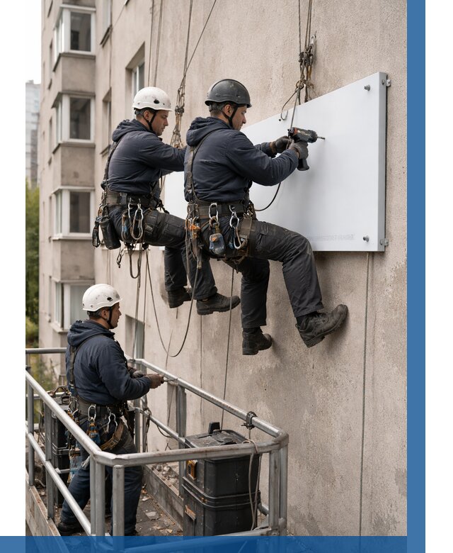 Монтаж табличек и указателей в Альметьевске от 3633 р. | ВЫСОТНИК-Льм