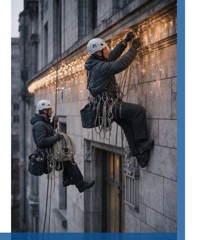 Монтаж новогодней иллюминации в Альметьевске от 8823 р. | ВЫСОТНИК-Льм