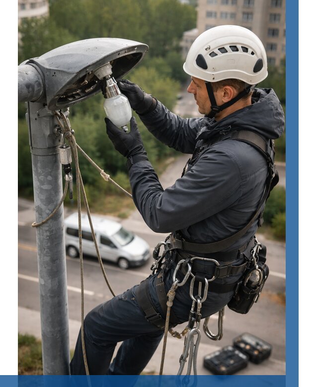 Замена ламп на высоте в Альметьевске от 2595 р. | ВЫСОТНИК-Льм