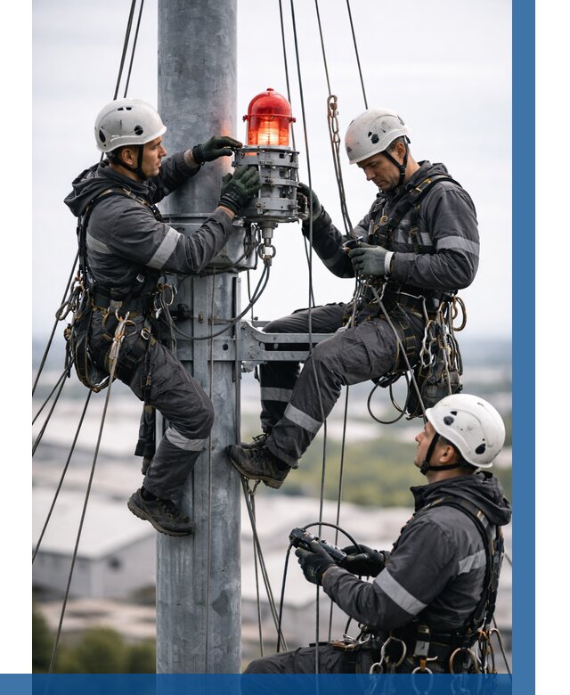 Монтаж заградительных огней в Альметьевске от 8823 р. | ВЫСОТНИК-Льм