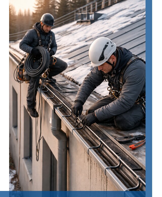 Монтаж греющего кабеля на кровле в Альметьевске от 467 р. | ВЫСОТНИК-Льм
