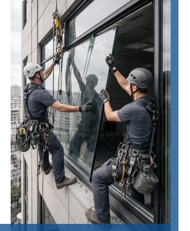 Замена стеклопакетов на высоте в Альметьевске от 5709 р. | ВЫСОТНИК-Льм