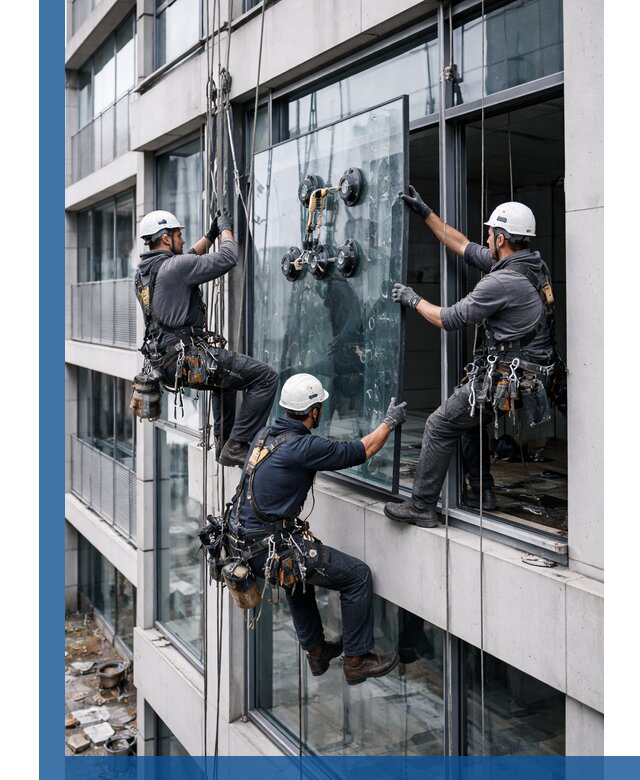 Фасадное остекление и монтаж витражей зданий в Альметьевске под ключ