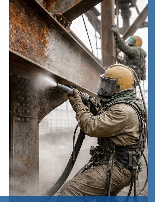 Пескоструйная очистка металлоконструкций в Альметьевске по 623 р.  ВЫСОТНИК-Льм