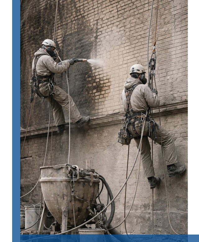 Пескоструйная очистка фасадов в Альметьевске профессионально