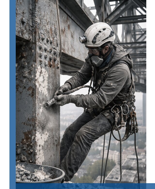 Удаление старой краски с металлических конструкций в Альметьевске