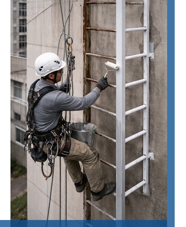 Покраска пожарных лестниц в Альметьевске от 4671 р. | ВЫСОТНИК-Льм