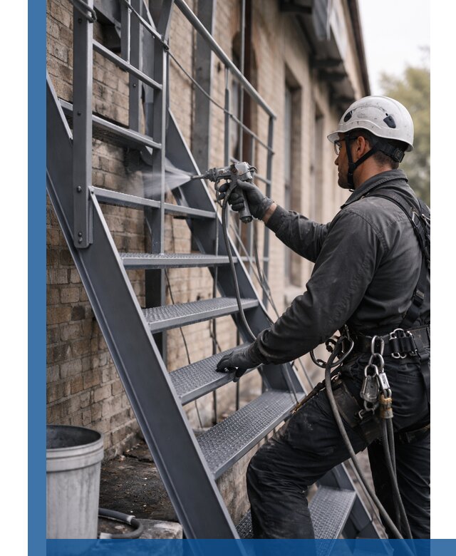 Покраска и антикоррозионная защита пожарных лестниц в Альметьевске