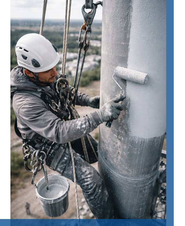 Покраска мачт связи под ключ в Альметьевске от 882 р. | ВЫСОТНИК-Льм