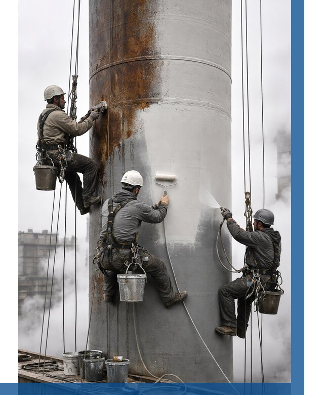 Покраска дымовых труб в Альметьевске от 8823 р. | ВЫСОТНИК-Льм