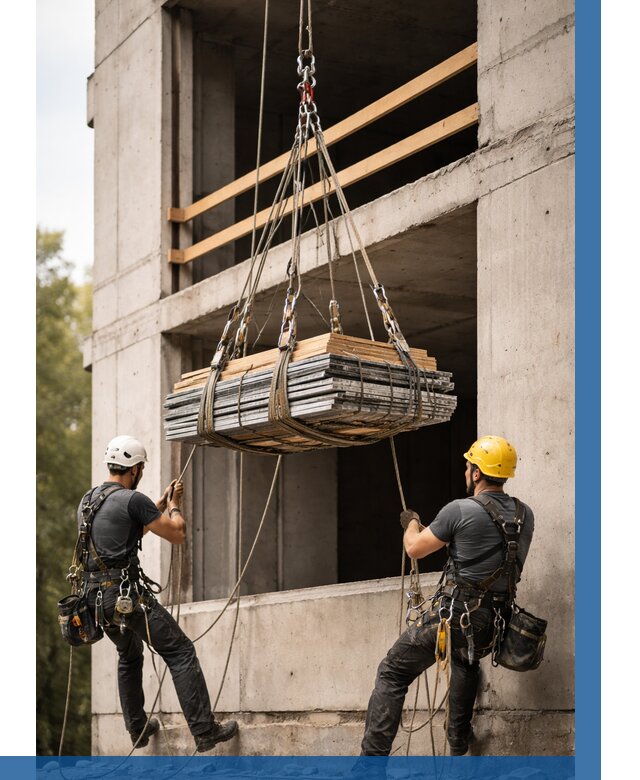 Подъем материала на этаж веревками в Альметьевске от 1557 р. | ВЫСОТНИК-Льм