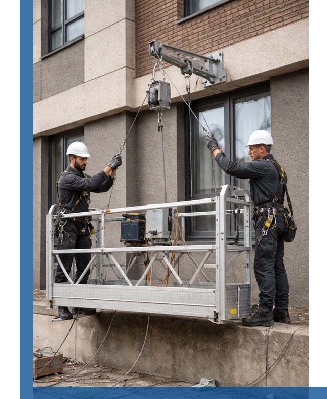 Монтаж и подъем фасадной люльки в Альметьевске с гарантией безопасности