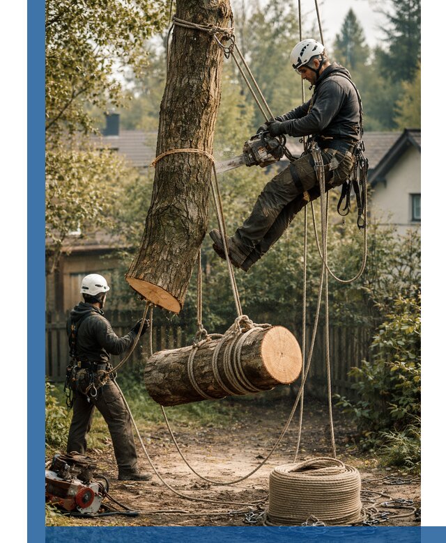 Валка деревьев частями в Альметьевске, безопасно и аккуратно