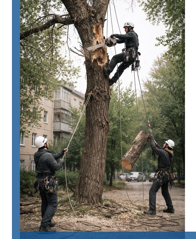 Срочное удаление аварийных деревьев в Альметьевске с гарантией безопасности