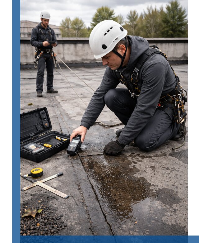 Обследование кровли на протечки и выявление дефектов в Альметьевске