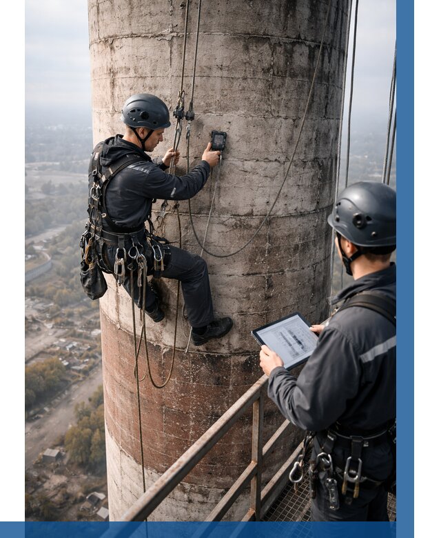 Обследование дымовой трубы в Альметьевске от 8304 р. | ВЫСОТНИК-Льм