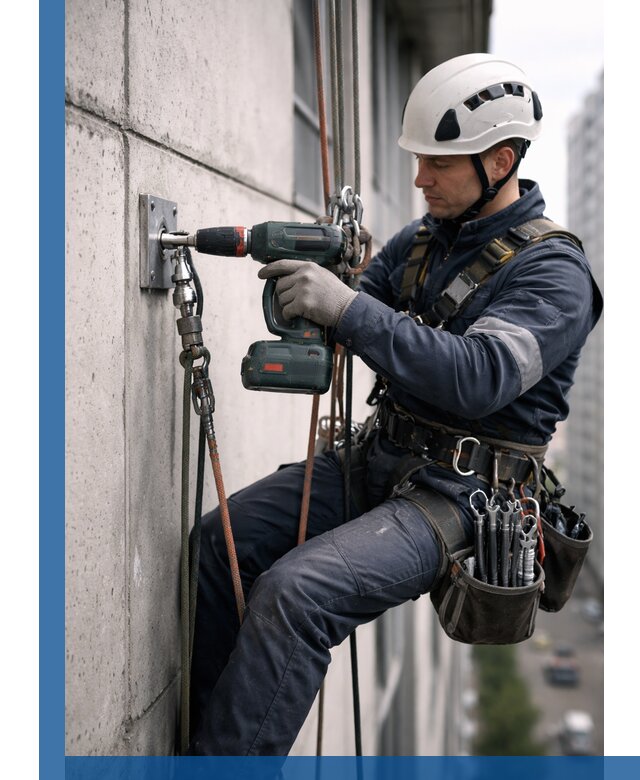 Установка анкерных точек для высотных работ в Альметьевске