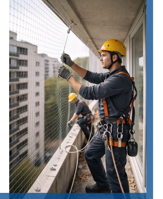 Монтаж сетки от птиц в Альметьевске от 4671 р. | ВЫСОТНИК-Льм