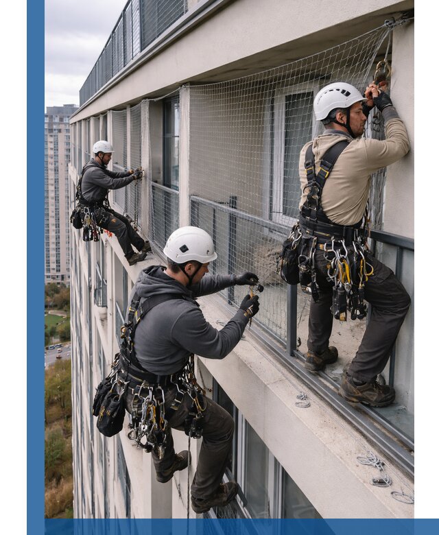 Профессиональный монтаж защитной сетки от птиц в Альметьевске